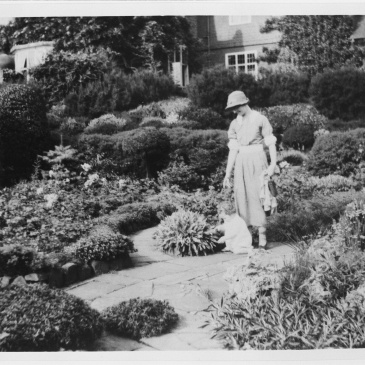 The Nicolsons' grand-daughter Jenifer, with her nanny, in the Sunken Garden, Winterbourne House and Garden, Digging for Dirt